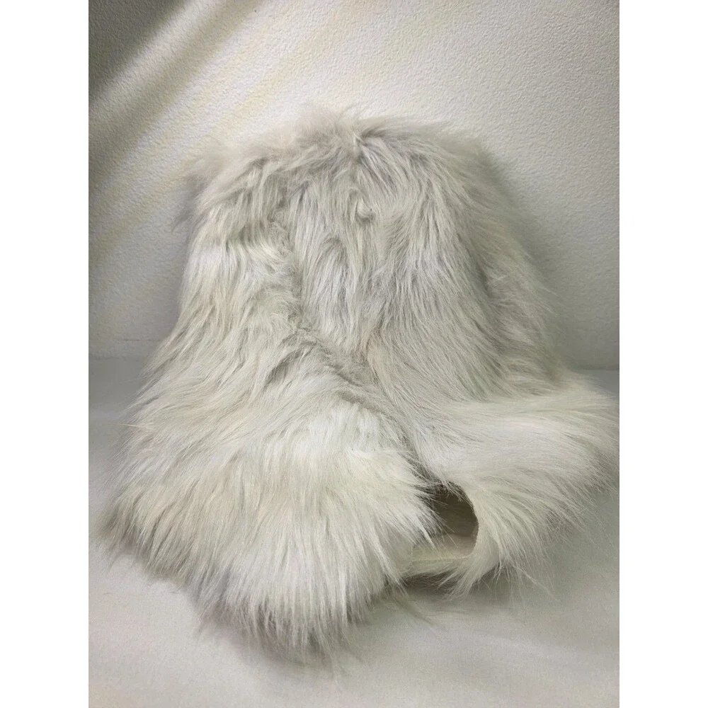 Furry White Full Head/Face Mask for Teen & Adult White Wolf  Nice Mouth Opens